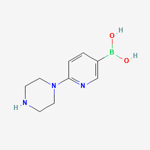 (6-(PIPERAZIN-1-YL)PYRIDIN-3-YL)BORONIC ACID structure, CAS 1003043-67-1