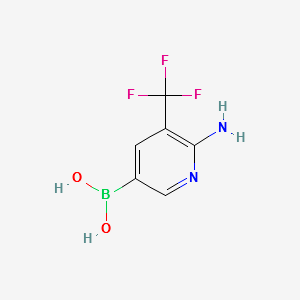 (6-AMINO-5-(TRIFLUOROMETHYL)PYRIDIN-3-YL)BORONIC ACID structure, CAS 1189126-37-1