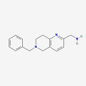 (6-BENZYL-5,6,7,8-TETRAHYDRO-1,6-NAPHTHYRIDIN-2-YL)METHANAMINE structure, CAS 601515-69-9
