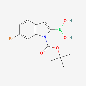 (6-BROMO-1-(TERT-BUTOXYCARBONYL)-1H-INDOL-2-YL)BORONIC ACID structure, CAS 1217500-59-8