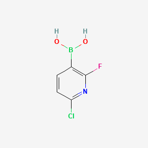 (6-CHLORO-2-FLUOROPYRIDIN-3-YL)BORONIC ACID structure, CAS 1256345-66-0
