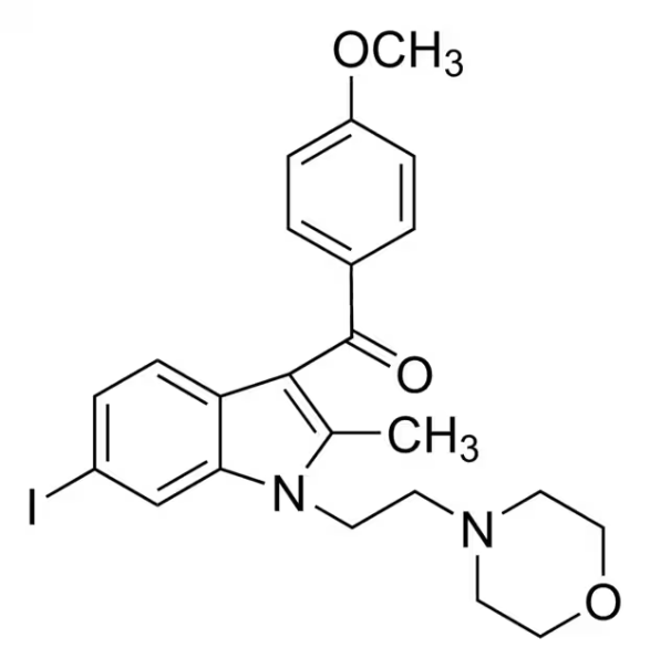 (6-IODO-2-METHYL-1-(2-MORPHOLINOETHYL)-1H-INDOL-3-YL)(4-METHOXYPHENYL)METHANONE structure, CAS 164178-33-0