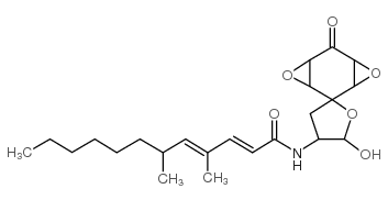(6R)-N-((1'R,3'S,5'R,7'S)-5-HYDROXY-6'-OXODIHYDRO-3H-4',8'-DIOXASPIRO[FURAN-2,2'-TRICYCLO[5.1.0.03,5]OCTAN]-4-YL)-4,6-DIMETHYLDODECA-2,4-DIENAMIDE structure, CAS 117184-53-9