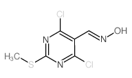 (E)-4,6-DICHLORO-2-(METHYLTHIO)PYRIMIDINE-5-CARBALDEHYDE OXIME structure, CAS 33097-12-0