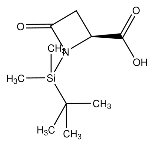 (R)-1-(TERT-BUTYLDIMETHYLSILYL)-4-OXOAZETIDINE-2-CARBOXYLIC ACID structure, CAS 162856-35-1