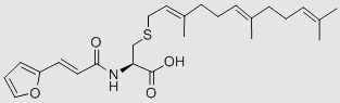 (R)-2-((E)-3-(FURAN-2-YL)ACRYLAMIDO)-3-(((2E,6E)-3,7,11-TRIMETHYLDODECA-2,6,10-TRIEN-1-YL)THIO)PROPANOIC ACID structure, CAS 165245-19-2