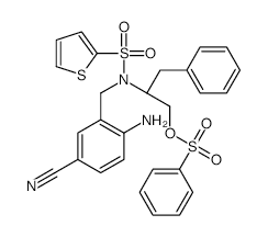 (R)-2-(N-(2-AMINO-5-CYANOBENZYL)THIOPHENE-2-SULFONAMIDO)-3-PHENYLPROPYL BENZENESULFONATE structure, CAS 530145-64-3