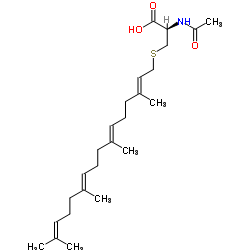 (R)-2-ACETAMIDO-3-(((2E,6E,10E)-3,7,11,15-TETRAMETHYLHEXADECA-2,6,10,14-TETRAEN-1-YL)THIO)PROPANOIC ACID structure, CAS 139332-94-8