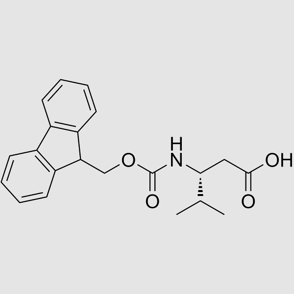 (R)-3-((((9H-FLUOREN-9-YL)METHOXY)CARBONYL)AMINO)-4-METHYLPENTANOIC ACID structure, CAS 172695-33-9