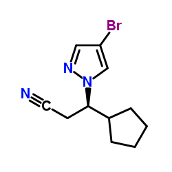 (R)-3-(4-BROMO-1H-PYRAZOL-1-YL)-3-CYCLOPENTYLPROPANENITRILE structure, CAS 1146629-83-5