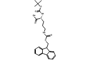 (R)-5-((((9H-FLUOREN-9-YL)METHOXY)CARBONYL)AMINO)-2-((TERT-BUTOXYCARBONYL)AMINO)PENTANOIC ACID structure, CAS 163336-15-0