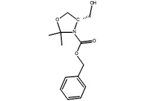(R)-BENZYL 4-FORMYL-2,2-DIMETHYLOXAZOLIDINE-3-CARBOXYLATE structure, CAS 133464-37-6