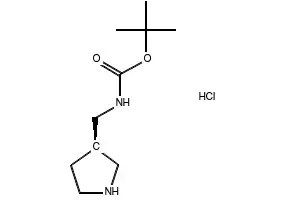 (R)-TERT-BUTYL (PYRROLIDIN-3-YLMETHYL)CARBAMATE HYDROCHLORIDE structure, CAS 1217858-20-2