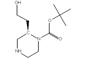 (R)-TERT-BUTYL 2-(2-HYDROXYETHYL)PIPERAZINE-1-CARBOXYLATE HYDROCHLORIDE structure, CAS 947275-74-3
