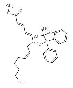 (R,2E,4E,8Z)-METHYL 6-((TERT-BUTYLDIPHENYLSILYL)OXY)TETRADECA-2,4,8-TRIENOATE structure, CAS 116279-81-3