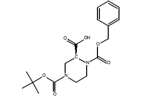 (S)-1-((BENZYLOXY)CARBONYL)-4-(TERT-BUTOXYCARBONYL)PIPERAZINE-2-CARBOXYLIC ACID structure, CAS 150407-69-5