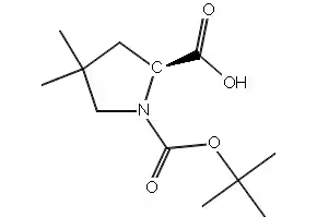 (S)-1-(TERT-BUTOXYCARBONYL)-4,4-DIMETHYLPYRROLIDINE-2-CARBOXYLIC ACID structure, CAS 1001353-87-2