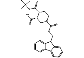 (S)-1-N-BOC-4-N-FMOC-PIPERAZINE2-CARBOXYLIC ACID structure, CAS 1034574-30-5