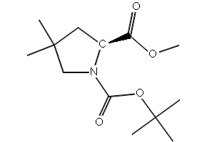 (S)-1-TERT-BUTYL 2-ETHYL 4,4-DIMETHYLPYRROLIDINE-1,2-DICARBOXYLATE structure, CAS 1001353-86-1