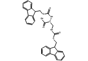 (S)-2,3-BIS((((9H-FLUOREN-9-YL)METHOXY)CARBONYL)AMINO)PROPANOIC ACID structure, CAS 201473-90-7