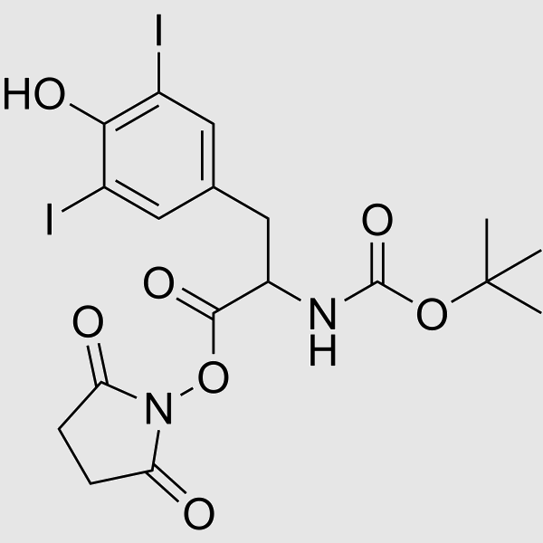 (S)-2,5-DIOXOPYRROLIDIN-1-YL 2-((TERT-BUTOXYCARBONYL)AMINO)-3-(4-HYDROXY-3,5-DIIODOPHENYL)PROPANOATE structure, CAS 163679-35-4
