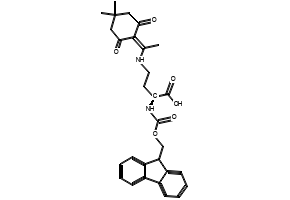 (S)-2-((((9H-FLUOREN-9-YL)METHOXY)CARBONYL)AMINO)-4-((1-(4,4-DIMETHYL-2,6-DIOXOCYCLOHEXYLIDENE)ETHYL)AMINO)BUTANOIC ACID structure, CAS 235788-61-1