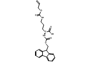 (S)-2-((((9H-FLUOREN-9-YL)METHOXY)CARBONYL)AMINO)-5-(((ALLYLOXY)CARBONYL)AMINO)PENTANOIC ACID structure, CAS 147290-11-7