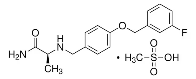 (S)-2-((4-((3-FLUOROBENZYL)OXY)BENZYL)AMINO)PROPANAMIDE METHANESULFONATE structure, CAS 202825-46-5