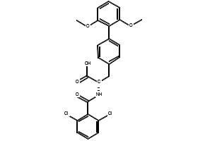 (S)-2-(2,6-DICHLOROBENZAMIDO)-3-(2',6'-DIMETHOXY-[1,1'-BIPHENYL]-4-YL)PROPANOIC ACID structure, CAS 232271-19-1