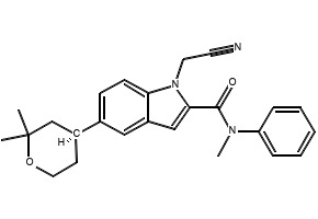 (S)-3,5-DICHLORO-N-((1-((2,2-DIMETHYLTETRAHYDRO-2H-PYRAN-4-YL)METHYL)-4-FLUOROPIPERIDIN-4-YL)METHYL)BENZAMIDE structure, CAS 1072018-68-8