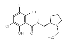 (S)-3,5-DICHLORO-N-((1-ETHYLPYRROLIDIN-2-YL)METHYL)-2,6-DIHYDROXYBENZAMIDE structure, CAS 119670-11-0