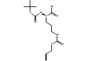 (S)-5-(((ALLYLOXY)CARBONYL)AMINO)-2-((TERT-BUTOXYCARBONYL)AMINO)PENTANOIC ACID structure, CAS 171820-74-9