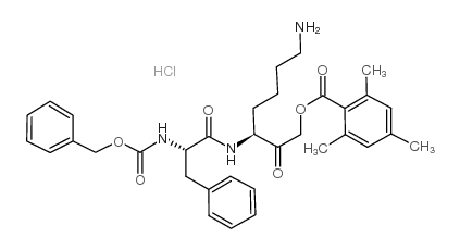 (S)-7-AMINO-3-((S)-2-(((BENZYLOXY)CARBONYL)AMINO)-3-PHENYLPROPANAMIDO)-2-OXOHEPTYL 2,4,6-TRIMETHYLBENZOATE 2,2,2-TRIFLUOROACETATE structure, CAS 118253-05-7