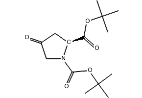(S)-DI-TERT-BUTYL 4-OXOPYRROLIDINE-1,2-DICARBOXYLATE structure, CAS 166410-05-5