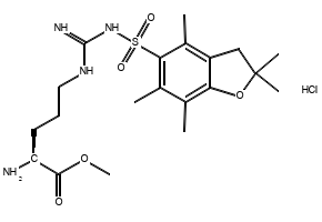 (S)-METHYL 2-AMINO-5-(3-((2,2,4,6,7-PENTAMETHYL-2,3-DIHYDROBENZOFURAN-5-YL)SULFONYL)GUANIDINO)PENTANOATE HYDROCHLORIDE structure, CAS 257288-19-0