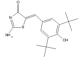 (Z)-2-AMINO-5-(3,5-DI-TERT-BUTYL-4-HYDROXYBENZYLIDENE)THIAZOL-4(5H)-ONE structure, CAS 139226-28-1