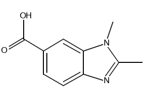 1,2-DIMETHYL-1H-BENZIMIDAZOLE-6-CARBOXYLIC ACID structure, CAS 6595-00-2
