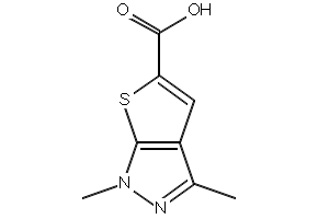 1,3-DIMETHYL-1H-THIENO[2,3-C]PYRAZOLE-5-CARBOXYLIC ACID structure, CAS 25252-46-4