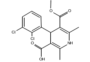 1,4-DIHYDRO-2,6-DIMETHYL-4-(2',3'-DICHLOROPHENYL)-5-CARBOXY METHYL-3-PYRIDINECARBOXYLIC ACID structure, CAS 123853-39-4