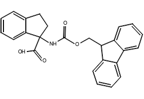 1-((((9H-FLUOREN-9-YL)METHOXY)CARBONYL)AMINO)-2,3-DIHYDRO-1H-INDENE-1-CARBOXYLIC ACID structure, CAS 214139-28-3
