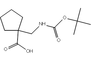 1-(((TERT-BUTOXYCARBONYL)AMINO)METHYL)CYCLOPENTANECARBOXYLIC ACID structure, CAS 204514-22-7