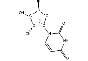 1-((2R,3R,4R,5R)-3,4-DIBENZOYL-3,4-DIHYDROXY-5-(1-HYDROXY-2-OXO-2-PHENYLETHYL)TETRAHYDROFURAN-2-YL)PYRIMIDINE-2,4(1H,3H)-DIONE structure, CAS 1748-04-5