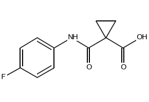 1-((4-FLUOROPHENYL)CARBAMOYL)CYCLOPROPANECARBOXYLIC ACID structure, CAS 849217-48-7