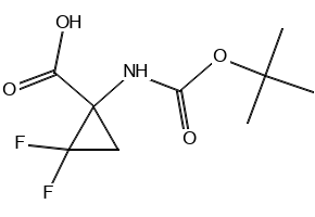 1-((TERT-BUTOXYCARBONYL)AMINO)-2,2-DIFLUOROCYCLOPROPANECARBOXYLIC ACID structure, CAS 796882-45-6