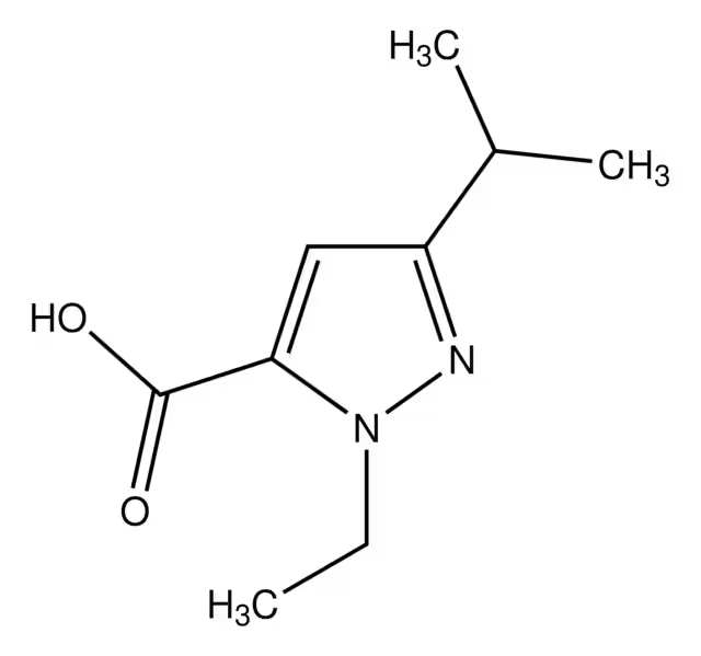 1-(2,4-DICHLOROPHENYL)-5-ISOPROPYL-1H-PYRAZOLE-3-CARBOXYLIC ACID structure, CAS 126068-31-3