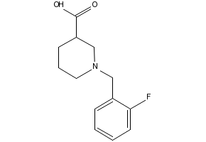 1-(2-FLUOROBENZYL)PIPERIDINE-3-CARBOXYLIC ACID structure, CAS 896046-65-4