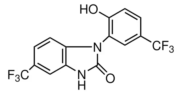 1-(2-HYDROXY-5-(TRIFLUOROMETHYL)PHENYL)-5-(TRIFLUOROMETHYL)-1H-BENZO[D]IMIDAZOL-2(3H)-ONE structure, CAS 153587-01-0