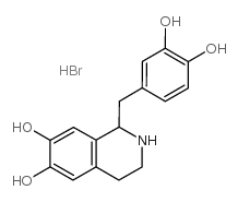 1-(3,4-DIHYDROXYBENZYL)-1,2,3,4-TETRAHYDROISOQUINOLINE-6,7-DIOL HYDROBROMIDE structure, CAS 16659-88-4