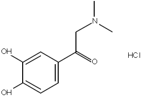1-(3,4-DIHYDROXYPHENYL)-2-(DIMETHYLAMINO)ETHANONE HYDROCHLORIDE structure, CAS 16899-83-5
