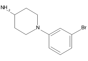 1-(3-BROMOPHENYL)PIPERIDIN-4-AMINE structure, CAS 1179833-02-3